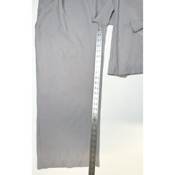 Lululemon Pants Women 10 Noir Wide Leg Ankle High Rise Gray Belted Flowy Coastal - Picture 11 of 12